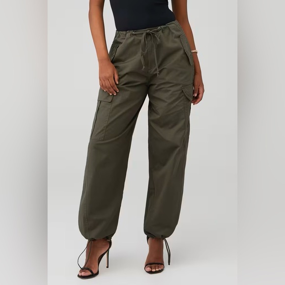 Good American Pants - Nwt Good American  PARACHUTE PANT ‎ Fatigue olive Green Pants